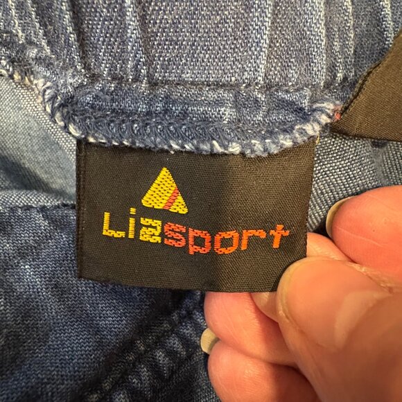 Vintage-Lizsport Womens Denim A-Line Midi Skirt Front Buttons Pocket Cottagecore - Picture 2 of 7